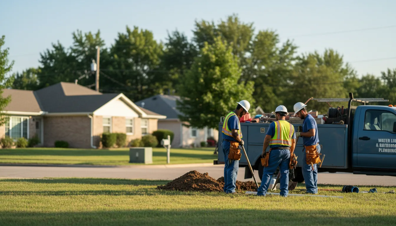 Residential water line and bathroom plumbing service in Yukon, MO